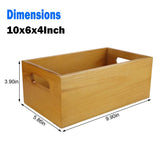 A Selected Pine Wood Organizer Open Box 4 Packs, 6x10 Wooden Storage Container with Handle for Bathroom and Kitchen ASelected
