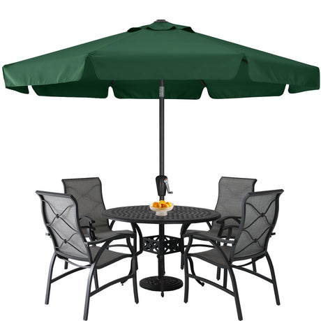 ABCCANOPY Patio Umbrella 10ft, Outdoor Table Umbrella with Push Button Tilt and Crank, 8 Ribs Umbrella for Patio Pool Garden Deck (Green) ABCCANOPY
