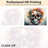 TUMOVO Paint by Numbers for Adults Beginner, Abstract Skull with Floral Adult Paint by Number Kits Kids Paint by Number DIY Oil Painting Kit on Canvas Painting by Numbers for Adults, 16 x20 Inch TUMOVO