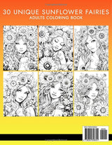 Sunflower Fairy Coloring Book: Coloring Book for Adults Featuring Cute Fairy Girls Surrounded by Flowers - Nature and Whimsical Fairies for Stress Relief and Relaxation Majosta