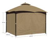 SCOCANOPY 10' x 12' Gazebo Privacy Curtain Set for Lowe's Allen Roth 10X12 Gazebo Model #GF-12S004B-1 / GF-12S004BTO/ TPGAZ17-002,Beige - WoodArtSupply