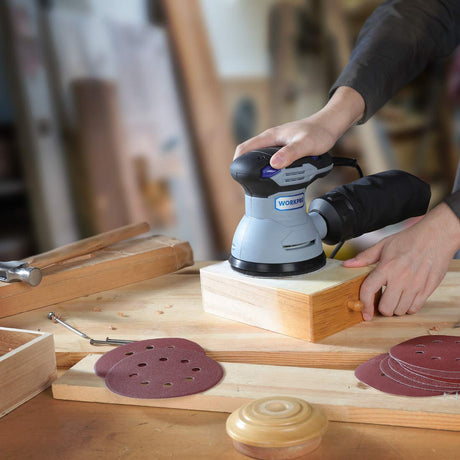 WORKPRO 80-Piece Sanding Disc Set，5-Inch 8-Hole Hook and Loop Sanding Discs, 60, 80, 100, 120, 180, 240, 320, 400 Grits Sandpaper for Random Orbital Sander(Not for Oscillating Tools or Mouse Sander) WORKPRO