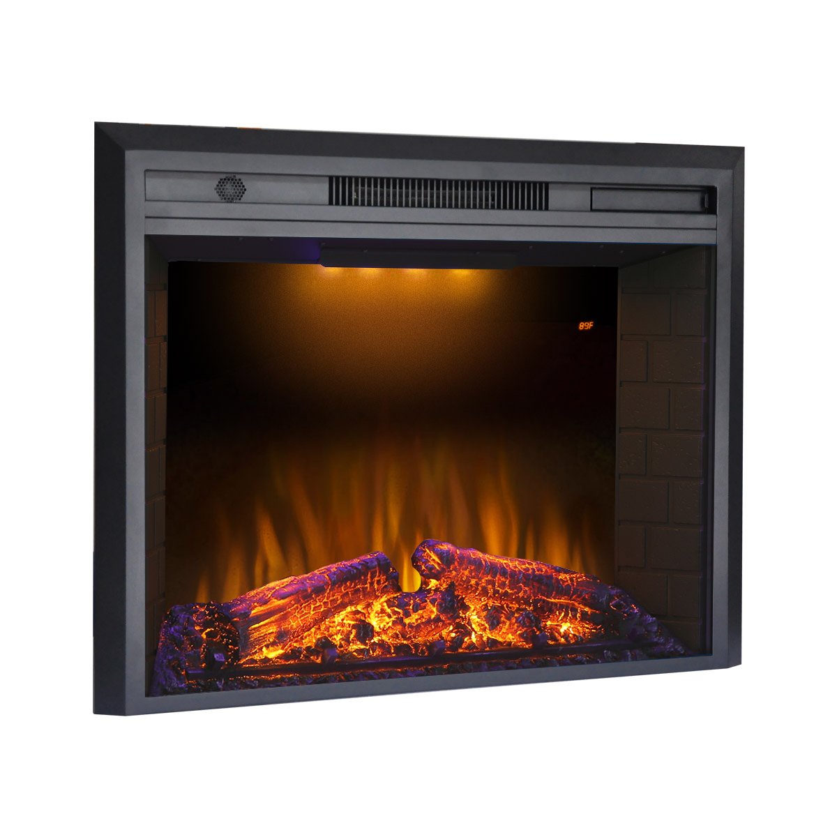 Valuxhome Electric Fireplace, 36 Inches Fireplace Insert with Overheating Protection, Fire Crackling Sound, Remote Control, 750/1500W, Black Valuxhome