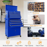 Sonlmik Tool Chest, 13-Drawer Rolling Tool Chest with Double Door Handle, 2 in 1 Detachable Tool Chest, Large Tool Storage with Wheels, Lockable Tool Chest for Garage, Barbershop Sonlmik