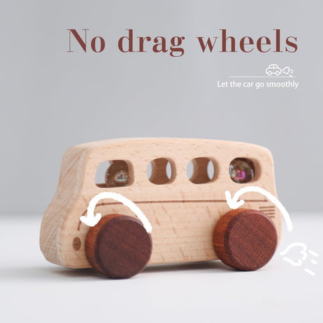 ibwaae Wooden Cars Toys, Montessori Toys for Babies, Baby Toy Cars for Toddlers, Wood Push Truck Vehicle Wooden Baby Toys for Boys Girls ibwaae