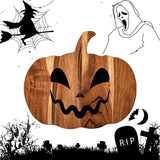 Halloween Pumpkin Shaped Wood Cutting Board for kitchen Decoration, Gothic Cutting Boards with Handle, Charcuterie Wooden Boards, Serving Platter (Pumpkin Board 12"L x 13"W) Affinity Decor