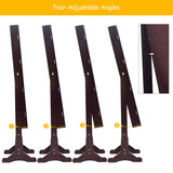 Giantex 2 LEDs Standing Jewelry Cabinet with Full-Length Mirror, Lockable Mirrored Jewelry Armoire with 2 Drawers, 4 Adjustable Angles, Jewelry Storage Organizer (Brown) Giantex