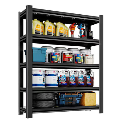 POOUPHV 72 Inch H Garage Shelving 5 Tier Heavy Duty Metal Storage Shelves Loads 2000 LBS,Adjustable Garage Storage Shelves Storage Rack Shelf for Garage, Warehouse, Pantry, Basement 72" Hx40''Wx18''D