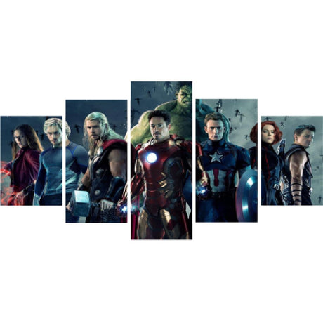 GOJOSOWIN DIY 5D Diamond Art Kit for Adult Kids, Super Hero Captain Iron Superhero 5 Pieces Full Drill Embroidery Cross Stitch Picture Supplies Arts Craft for Home Wall Decor Paint 17.7x37.4 inch GOJOSOWIN