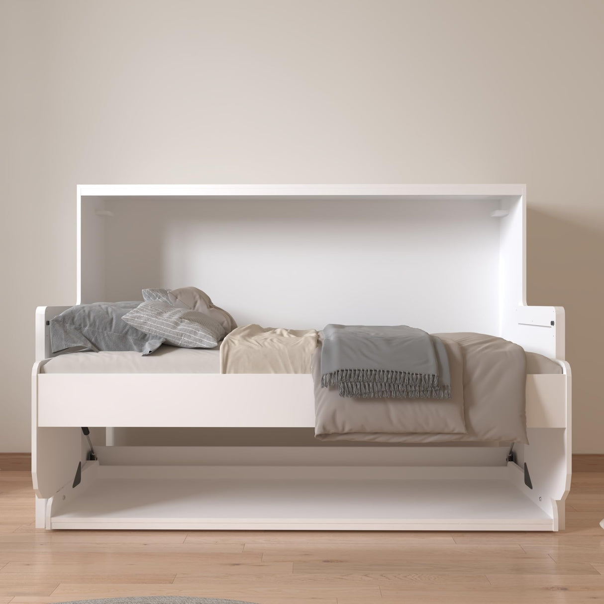 Twin Murphy Bed with Desk, Pull-Out Foldable Wall Bed, Space-Saving Muti-Functional Designed for Multipurpose Guest Room or Home Office DMAITH