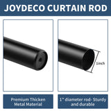 Joydeco Curtain Rods for Windows 16 to 120 inches Adjustable Decorative Window single rod with Aluminium Finials(16" to 120",1PCS,Black) Joydeco