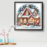 VIGEGU Christmas House Paint by Numbers Kit for Adults with Framed,Paint by Number DIY Acrylic Adult Paint by Number Kits for Wall Decor 10x10in VIGEGU