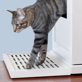 THE REFINED FELINE Litter Catch for The Refined Litter Box Enclosure Cabinet in White, Solid Wood with Slots to Catch Stray Litter As Cats Exit The Litter Box, Trap Door for Easy Emptying THE REFINED FELINE