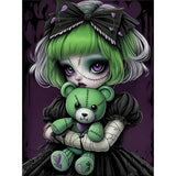 cdjlddww Gothic Diamond Painting Kits for Adults, 5D Diamond Art Kits for Beginners, DIY Bear Round Full Diamond Gemstone Art Rhinestone Painting for Wall Decor 12X16 inch cdjlddww