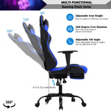 Gaming Chair, Height Adjustable Swivel Rolling Chair with Headrest Footrest and Massage Lumbar Support, PU High Back Ergonomic PC Chair for Office or Gaming, Office Gaming Chair Haiput Wam