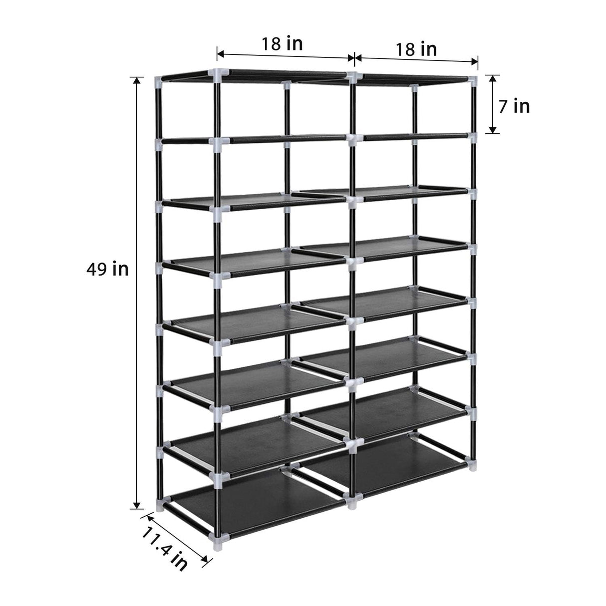 ERONE Shoe Rack Storage Organize, 28 Pairs Portable Double Row with Nonwoven Fabric Cover Shoe Shelf Cabinet for Closet ERONE