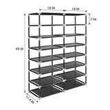 ERONE Shoe Rack Storage Organize, 28 Pairs Portable Double Row with Nonwoven Fabric Cover Shoe Shelf Cabinet for Closet ERONE