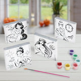 Disney Princess Color Your Own Canvas (4" x 4") - Customizable, Fun & Inspiring Artwork for Kids and Creativity Enthusiasts - 1 Set Amscan