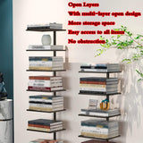 Aurorize Metal Spine Book Tower,Modern Vertical Bookshelf Tower,Floor-to-Ceiling Invisible Bookshelf,for Home Office,Living Room,Bedroom,Kitchen,Gold-13.7x11x59in Aurorize