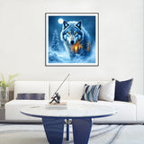 FHBUBPUP Wolf Diamond Painting Kits for Adults, Animal Diamond Art Kits for Beginners - DIY Full Drill Round Diamond Dot Gem Art, Craft Gift Suitable for Home Wall Decoration 12×12Inch FHBUBPUP