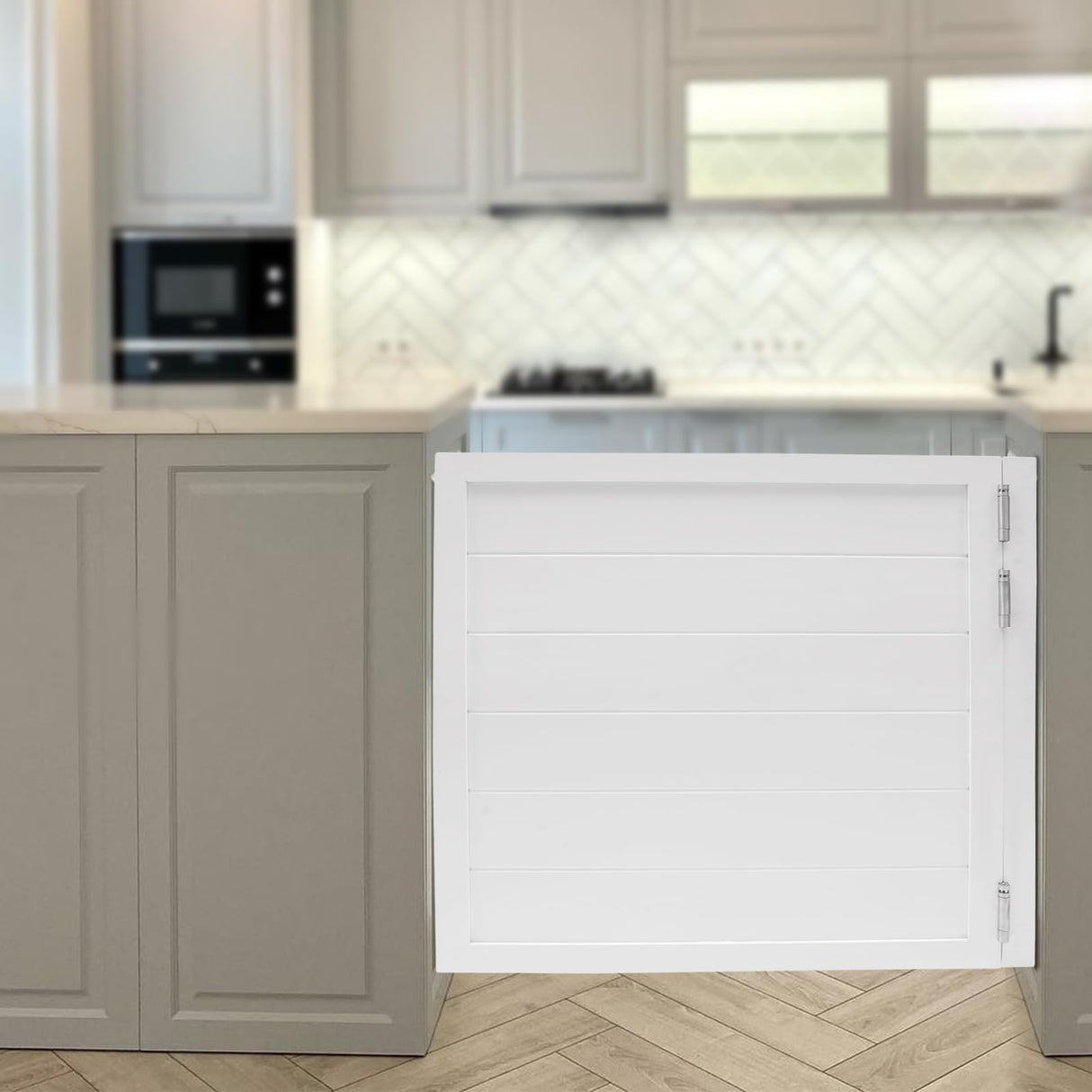 35.4x35.4in Swinging Door Cafe Doors,Interior Solid Wood Swing Door with 3 Spring Hinges,Retro Porch Single Half Saloon Door for Kitchen Entrance Partition (White) ATOLOMOTOR