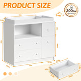 GOFEI Baby Changing Dresser with Large Tabletop, 3 Drawers, Open Storage Space, and Open Storage Shelf – Ideal Changing Table for Nurseries and Baby Rooms GOFEI