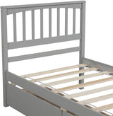 Harper & Bright Designs Light Grey Twin Bed Frame with Storage Drawers - Solid Wood Platform Bed, No Box Spring Needed Harper & Bright Designs