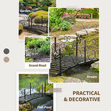 Outsunny 6' Metal Arch Backyard Garden Bridge, Safety Siderails, Arc Footbridge for Backyard Creek, Stream, Pond, Black Outsunny