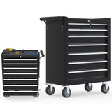 Granper High Capacity 7-Drawer Tool Chest with Wheels, Movable Rolling Tool Chest, Lockable Tool Box with Wheels, Heavy Duty Tool Cabinet for Workshop, Garage, Mechanics and Repair Room (Black) Granper