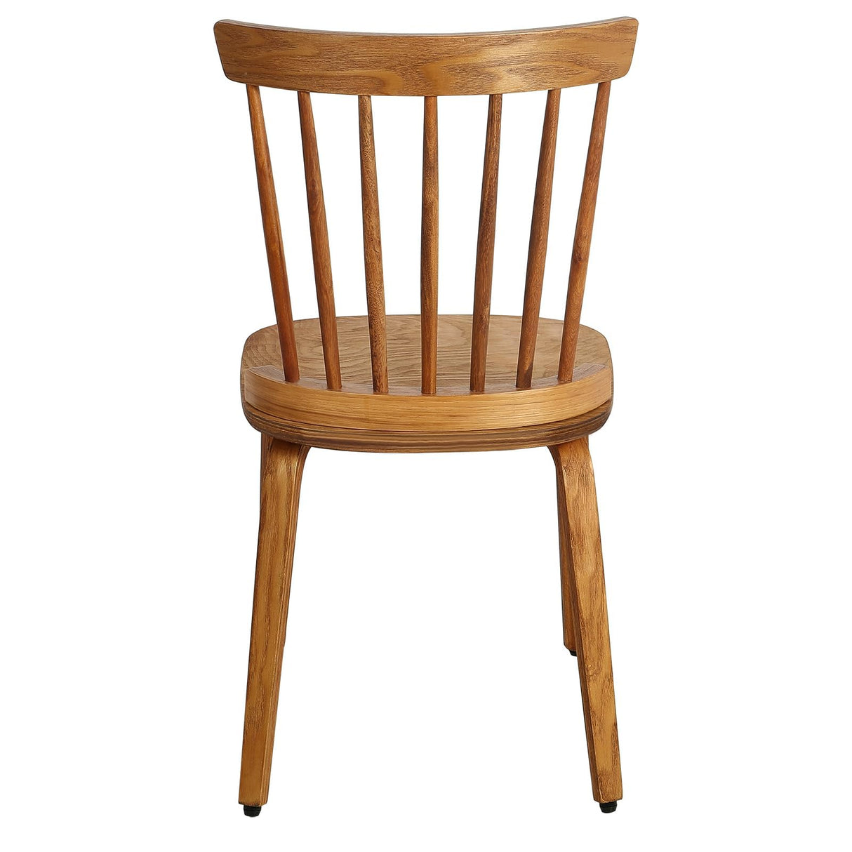 Bekrvio Windsor Chairs Set of 2, Farmhouse Spindle Back Dining Chairs with Bentwood Legs, Solid Wood Armless Dining Room Chair for Kitchen Room, Living Room, Vintage Country Style, Distressed Brown Bekrvio