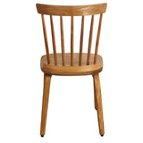 Bekrvio Windsor Chairs Set of 2, Farmhouse Spindle Back Dining Chairs with Bentwood Legs, Solid Wood Armless Dining Room Chair for Kitchen Room, Living Room, Vintage Country Style, Distressed Brown Bekrvio