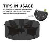 Easy-Going 600D Heavy Duty Round Patio Furniture Cover, Outdoor Table and Chair Set Cover, Waterproof Outdoor Sectional Furniture Set Cover (62" DIAx 28" H, Black) Easy-Going