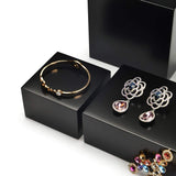 Oirlv Solid Wood Minimalism Style Jewelry Display Stand Showcase Jewelry Organizer Black Square Holder (SM05302) Oirlv