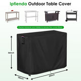 Iptienda Patio Bar Table Cover for Outdoor Console/Buffet Table, 50 Inch Waterproof Prep Table Cover for Grill Cart, Stainless Steel/Metal Table-50"L x 34"W x 36"H Iptienda