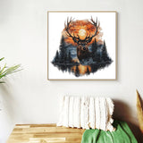 WSLWXSHM Diamond Painting Kits for Adults Deer, Animal Round Full Drill Diamond Art Kits, 5D DIY Paint with Diamonds Crafts for Home Wall Decoration Gifts 12×12Inch WSLWXSHM