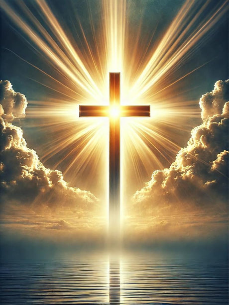 TOPMCYSG Jesus Cross Diamond Art Kits for Adults,Round 5D Diamond Painting Kits for Beginners,DIY Full Drill Diamond Dots Paintings Picture Christ Religious Gem Art and Crafts Home Wall Decor 12x16 in TOPMCYSG