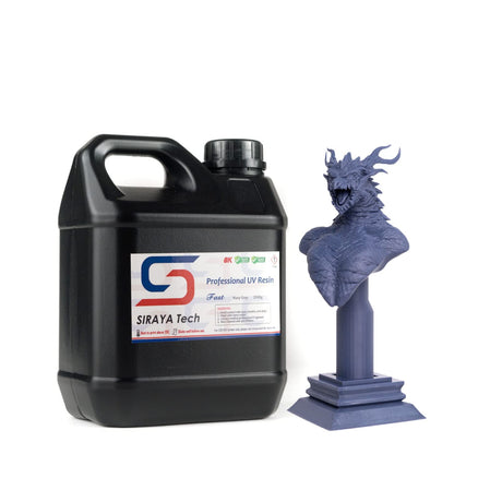 Siraya Tech Fast ABS-Like 3D Printer Resin, High Precision, Non-Brittle - Low Odor 405nm UV-Curing Photopolymer for 8K LCD/DLP Printing (Navy Grey, 2kg) Siraya Tech