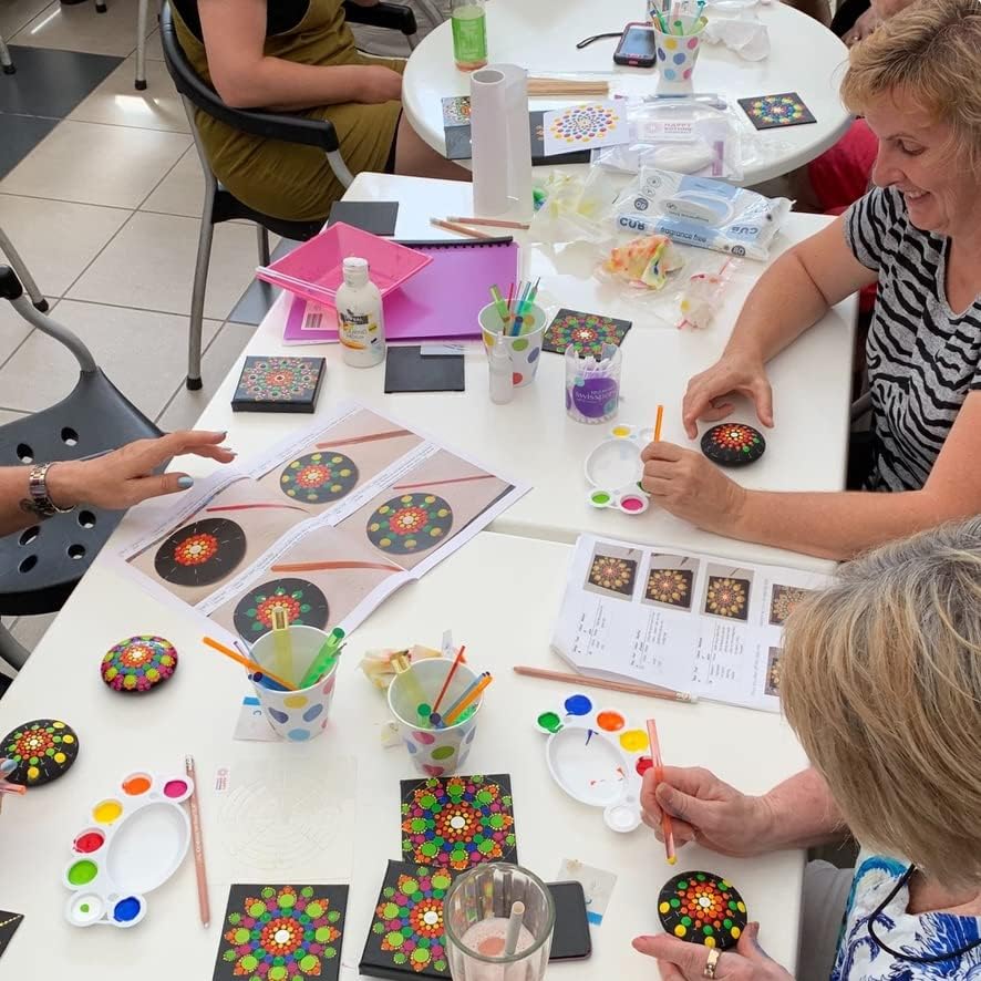 Rock molds for Making Art Stones with Dome Stencils - Design #2 and #3 - Happy Dotting Company - Smooth Rocks for Painting - DIY Painting - Dotting Mandala Art - Stone Crafts Painting - Silicone Mold Happy Dotting Company