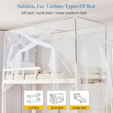 RAREFTI Canopy Bed Frame Twin Size Adjustable Bed Canopy Post Poles, Stainless Steel Bed Canopy Frame Poles for Four Corner Bed Platform Bed Bunk Bed, Silver(Canopy Frame Only) RAREFTI