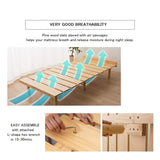 EMOOR Wood Slatted Floor Bed Frame OSMOS Twin for Japanese Futon Mattress Solid Pine (Earth-Natural), Height Adjustable (2/7/12in) Tatami Mat EMOOR