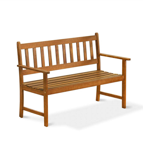 East West Furniture BBTB0NA Belmont Wooden Patio Bench with Backrest-Acacia Wood, 48x22x33 Inch, Natural Oil East West Furniture
