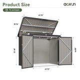 Aoxun 80 CU.FT Outdoor Storage Shed Metal Trash Can Storage with Chain Lid Waterproof Outdoor Garbage Can Organizer, Ideal for 2 Trash Bins, Toys, Garden Tools (Black) Aoxun