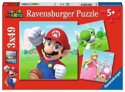 Ravensburger - Super Mario Puzzle, Gift Idea for Children 5+ Years, Educational and Stimulating Game, 3 Puzzles of 49 Pieces