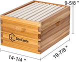 BeeCastle Heavy Wax Coated Langstroth Unassembled Deep/Brood Box with Frames and Beeswax Coated Foundation Sheet (8 Frame) BeeCastle