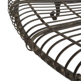 SAFAVIEH PAT5019A Collection Abia Antique White Wrought Iron 50" Outdoor Tree Bench SAFAVIEH