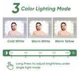 Semiocthome Makeup Vanity Desk with Mirror and Lights, Make Up Vanity Table Set with Power Outlet, Shelves and 5 Drawers, 3 Lighting Modes & Adjustable Brightness Dressing Table with Chair - White Semiocthome