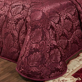 Touch of Class Camelot Luxury Bedding | Robust Burgundy | Matte Satin Damask on Richly Textured Jacquard-Woven Chenille | Designed 3 Piece Set Includes King Quilted Bedspread and 2 King Shams Touch of Class
