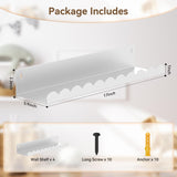 Gattlukd Nursery Book Shelves, 17 Inch White Metal Floating Shelves for Wall 4 Pack, Wall Mounted Book Shelf for Kids Room, Bedroom, Bathroom, Playroom Decor Gattlukd