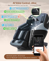 RELX 2025 Massage Chair Full Body, 15 Modes Zero Gravity SL-Track Shiatsu Massage Chair Built-in Heat System, Airbag Massage with Body Scan, Deep Yoga Stretch, Calfrest Extension and AI Control(Black) RELX