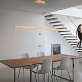 YISDESIGN 71" 60W Wood Linear Pendant Light Fixture Led Dining Room Light Dimmable Hanging Light Fixture for Kitchen Island Dining Room Pool Table Lights Natural YISDESIGN